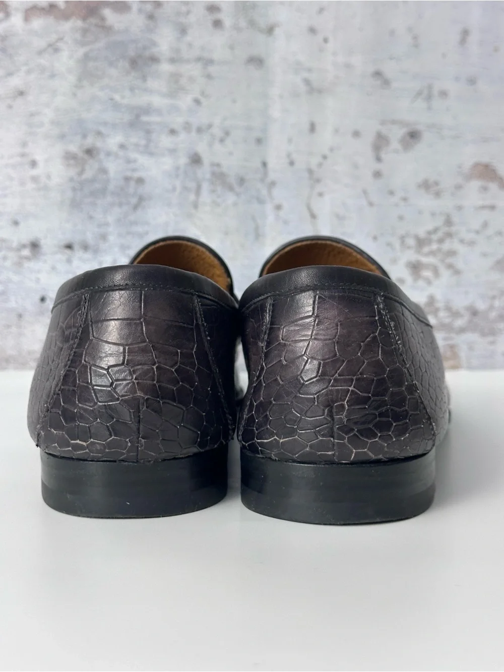 MAGNANNI FLEX Embossed Leather Loafers - Dark Gray